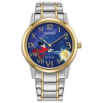 Disney's 100th Anniversary Mickey Mouse Men's Eco-Drive Sorcerer's Apprentice Two-Tone Bracelet Watch by Citizen - FE7064-71W