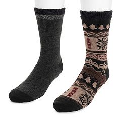 MUK LUKS Morty Ragg Wool Men's Slipper Socks