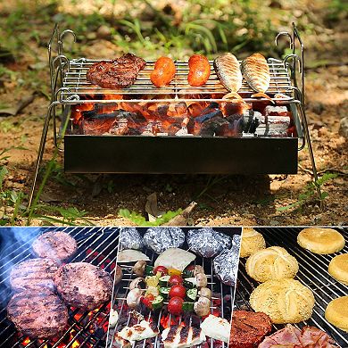 Folding & Lightweight Steel Mesh Barbecue Grill Tool