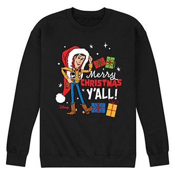 Disney / Pixar's Toy Story 4 Woody Men's Merry Christmas Y'all Fleece Sweatshirt