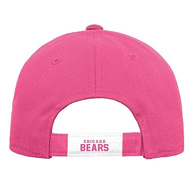 Girls Youth Pink Chicago Bears Adjustable Hat