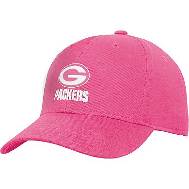 Girls Youth Pink Green Bay Packers Adjustable Hat
