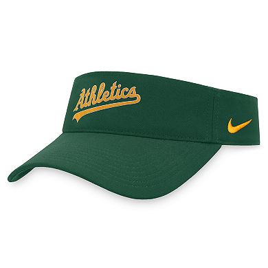 Men's Nike Green Oakland Athletics Wordmark Performance Adjustable Visor