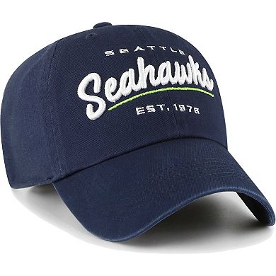 Women&#39;s &#39;47 College Navy Seattle Seahawks Sidney Clean Up Adjustable Hat