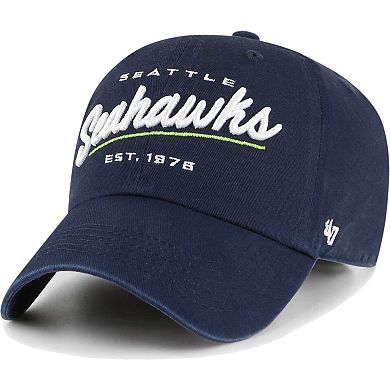 Women&#39;s &#39;47 College Navy Seattle Seahawks Sidney Clean Up Adjustable Hat