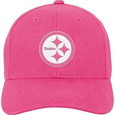 Girls Youth Pink Pittsburgh Steelers Adjustable Hat