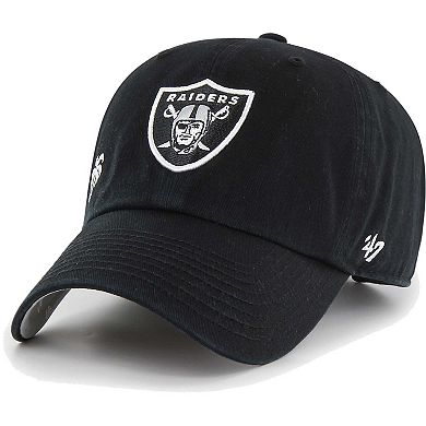 Women's '47 Black Las Vegas Raiders Confetti Icon Clean Up Adjustable Hat
