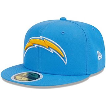 Youth New Era Powder Blue Los Angeles Chargers Main 59FIFTY Fitted Hat