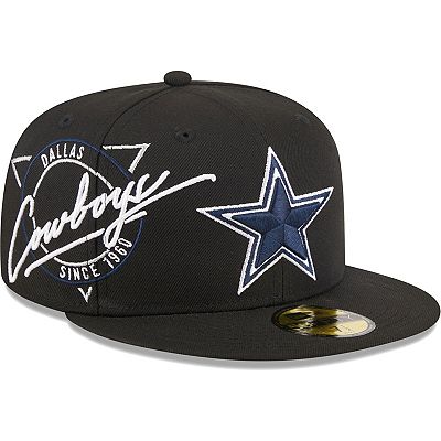 Men s New Era Black Dallas Cowboys Neon Side Patch 59FIFTY Fitted Hat