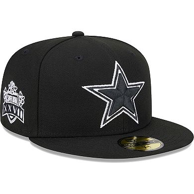 Men's New Era Black Dallas Cowboys Main Patch 59FIFTY Fitted Hat
