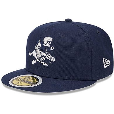 Youth New Era Navy Dallas Cowboys 1966-69 Gridiron Classics Retro Joe Throwback Logo Main 59FIFTY Fitted Hat