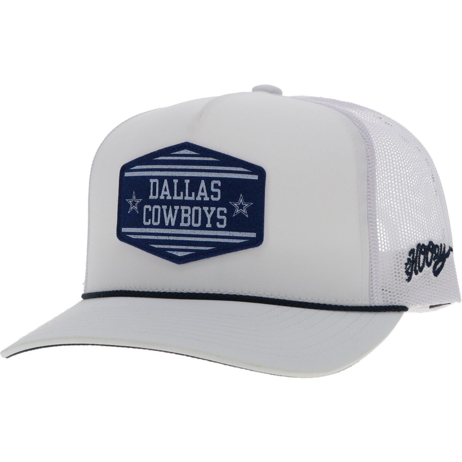 Men's HOOey White/Navy Dallas Cowboys Star Trucker Snapback Hat