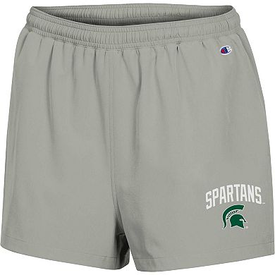 Women's Champion Gray Michigan State Spartans Football Fan High Waist Shorts