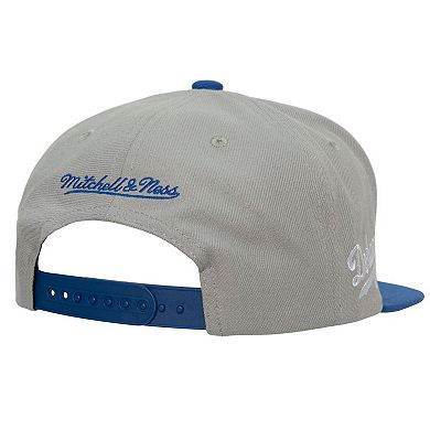 Men's Mitchell & Ness Gray Los Angeles Dodgers Cooperstown Collection Away Snapback Hat