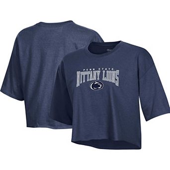 Women's Champion Heather Navy Penn State Nittany Lions Boyfriend Cropped T-Shirt