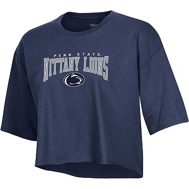 Women's Champion Heather Navy Penn State Nittany Lions Boyfriend Cropped T-Shirt