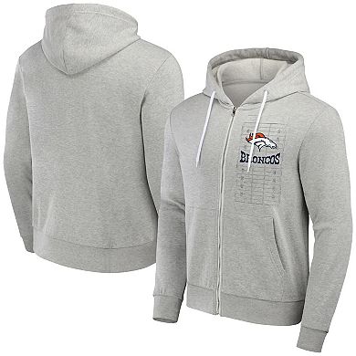 Men's NFL x Darius Rucker Collection by Fanatics Heather Gray Denver Broncos Domestic Full-Zip Hoodie