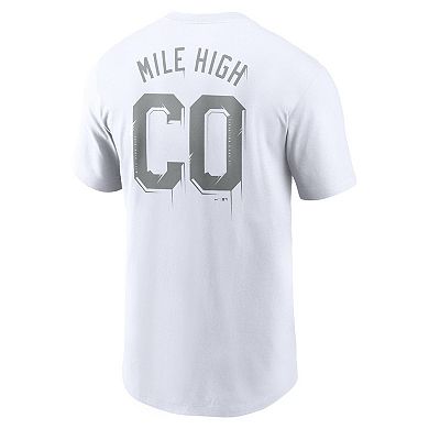 Men's Nike White Colorado Rockies Mile High Hometown T-Shirt