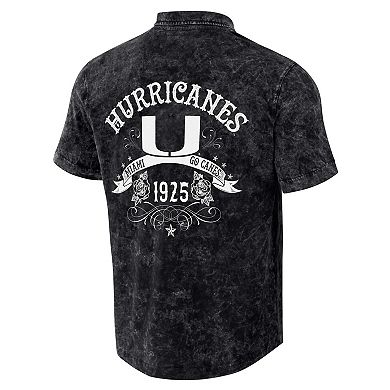 Men's Darius Rucker Collection by Fanatics Black Miami Hurricanes Team Color Button-Up Shirt