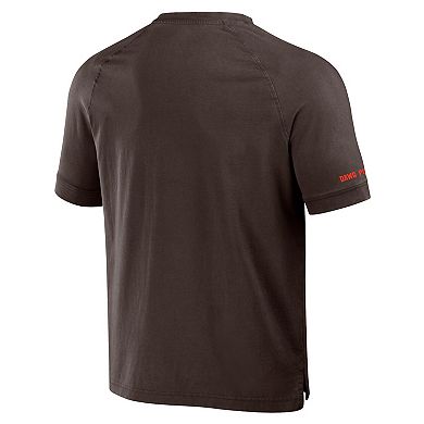 Men's NFL x Darius Rucker Collection by Fanatics Brown Cleveland Browns Washed Raglan Henley T-Shirt