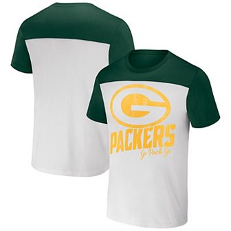 Men's NFL x Darius Rucker Collection by Fanatics Cream Green Bay Packers Colorblocked T-Shirt