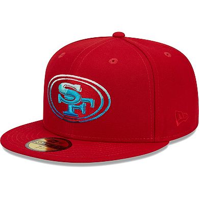 Men's New Era Scarlet San Francisco 49ers Gradient 59FIFTY Fitted Hat