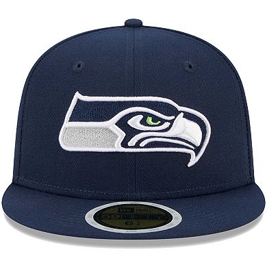 Youth New Era College Navy Seattle Seahawks Main 59FIFTY Fitted Hat