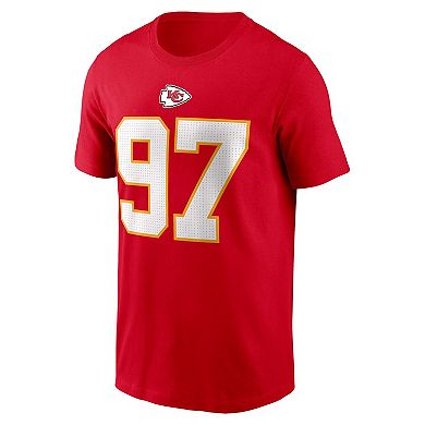 Men's Nike Felix Anudike-Uzomah Red Kansas City Chiefs 2023 NFL Draft First Round Pick Player Name & Number T-Shirt