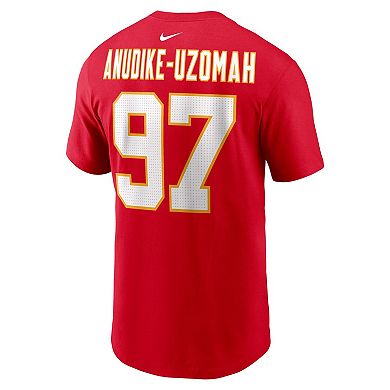 Men's Nike Felix Anudike-Uzomah Red Kansas City Chiefs 2023 NFL Draft First Round Pick Player Name & Number T-Shirt