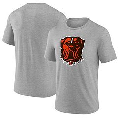 Men's Nike Orange/Charcoal Cleveland Browns Fan Gear Colorblock Tri-Blend T-Shirt Size: Small