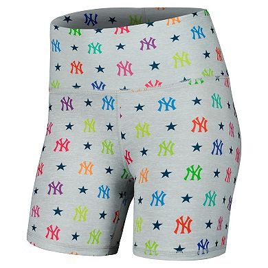 Women's Terez Gray New York Yankees TLC Rainbow Shorts