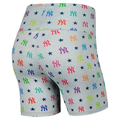 Women's Terez Gray New York Yankees TLC Rainbow Shorts