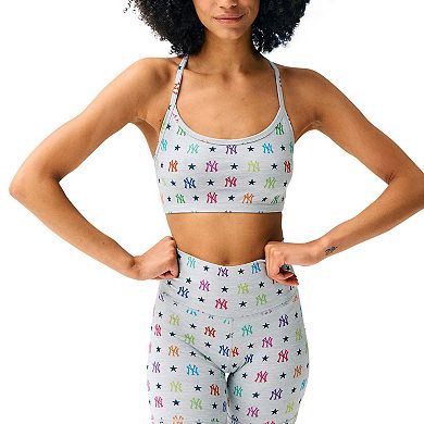 Women's Terez Gray New York Yankees TLC Rainbow Shorts