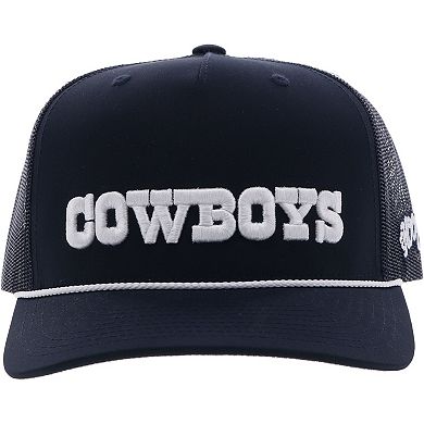 Men's HOOey Navy Dallas Cowboys Wordmark Rope Trucker Adjustable Hat