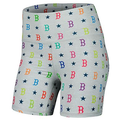 Women's Terez Gray Boston Red Sox TLC Rainbow Shorts