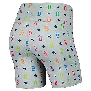 Women's Terez Gray Boston Red Sox TLC Rainbow Shorts