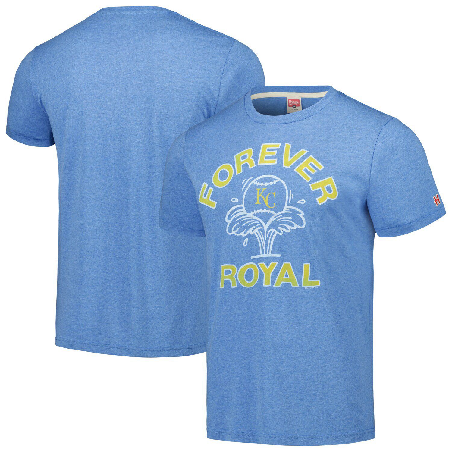 Kansas City Royals Nike Women's Cooperstown Collection Rewind Raglan T-Shirt  - Light Blue/Heathered Royal
