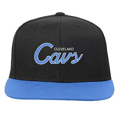 Youth Mitchell & Ness Black Cleveland Cavaliers Team Script Snapback Hat