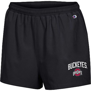 Women's Champion Black Ohio State Buckeyes Football Fan High Waist Shorts