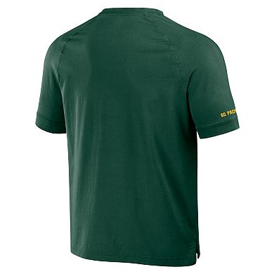 Men's NFL x Darius Rucker Collection by Fanatics Green Green Bay Packers Washed Raglan Henley T-Shirt