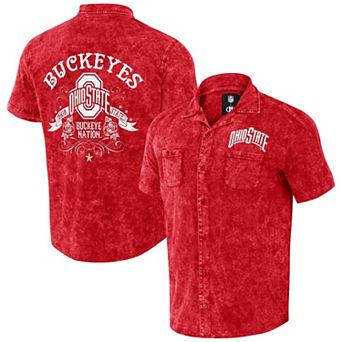 Men's Darius Rucker Collection by Fanatics Scarlet Ohio State Buckeyes Team Color Button-Up Shirt
