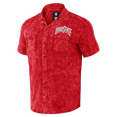 Men's Darius Rucker Collection by Fanatics Scarlet Ohio State Buckeyes Team Color Button-Up Shirt