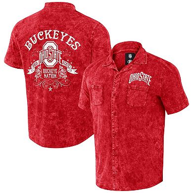 Men's Darius Rucker Collection by Fanatics Scarlet Ohio State Buckeyes Team Color Button-Up Shirt