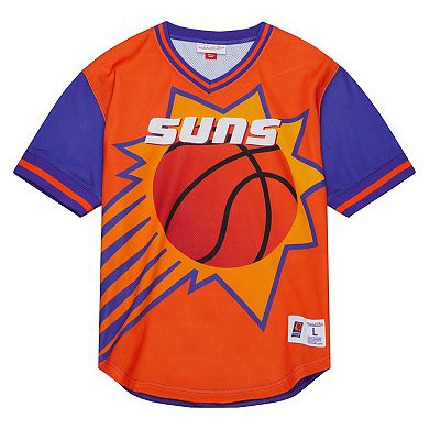 Men's Mitchell & Ness Orange Phoenix Suns Jumbotron 3.0 Mesh V-Neck T-Shirt