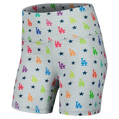 Women's Terez Gray Los Angeles Dodgers TLC Rainbow Shorts
