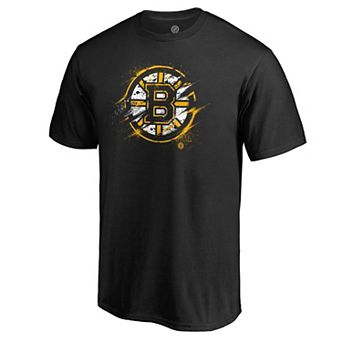 Men's Fanatics Branded Black Boston Bruins Splatter Logo T-Shirt