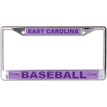 WinCraft ECU Pirates 12'' x 6'' Laser-Cut Baseball Powder Purple License Plate Frame