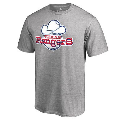 Men's Fanatics Branded Ash Texas Rangers Cooperstown Collection Forbes T-Shirt