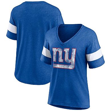 Women's Fanatics Branded Royal New York Giants Plus Size Logo V-Neck T-Shirt