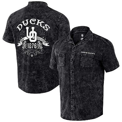 Men's Darius Rucker Collection by Fanatics Black Oregon Ducks Team Color Button-Up Shirt